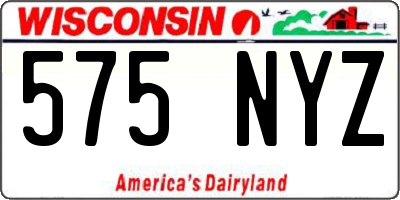 WI license plate 575NYZ