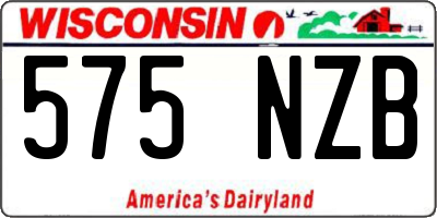 WI license plate 575NZB