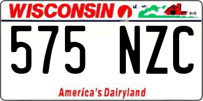 WI license plate 575NZC