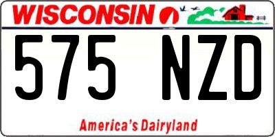 WI license plate 575NZD
