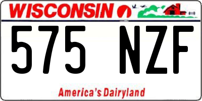 WI license plate 575NZF