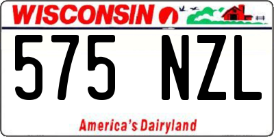 WI license plate 575NZL