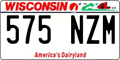 WI license plate 575NZM