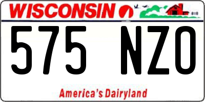 WI license plate 575NZO