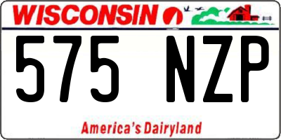 WI license plate 575NZP