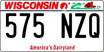 WI license plate 575NZQ