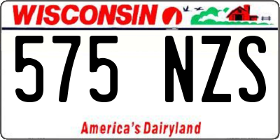 WI license plate 575NZS