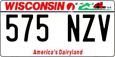 WI license plate 575NZV