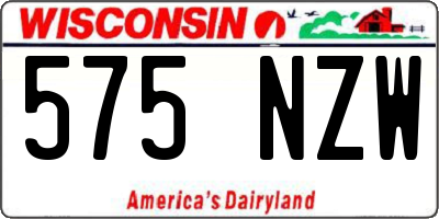 WI license plate 575NZW