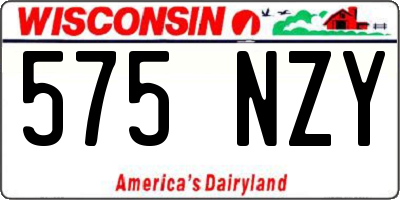 WI license plate 575NZY
