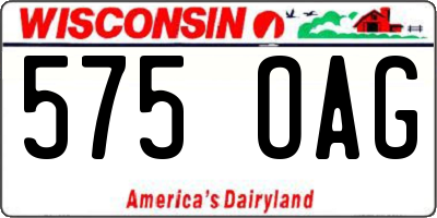 WI license plate 575OAG