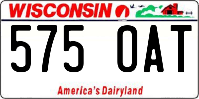 WI license plate 575OAT