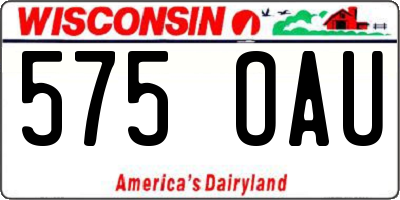 WI license plate 575OAU