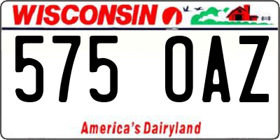 WI license plate 575OAZ