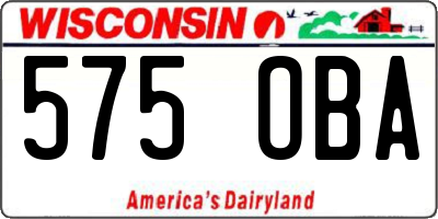 WI license plate 575OBA