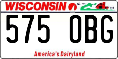 WI license plate 575OBG