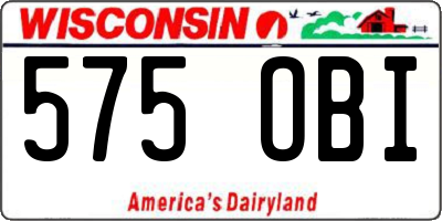 WI license plate 575OBI