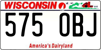 WI license plate 575OBJ