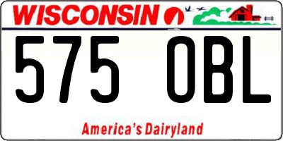 WI license plate 575OBL