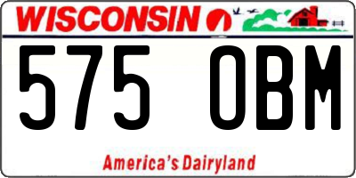 WI license plate 575OBM