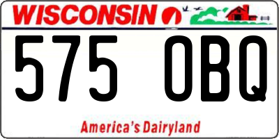 WI license plate 575OBQ