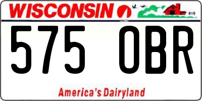 WI license plate 575OBR