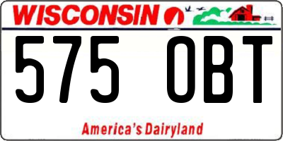 WI license plate 575OBT