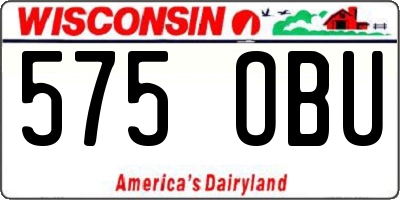 WI license plate 575OBU