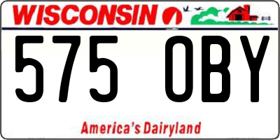 WI license plate 575OBY