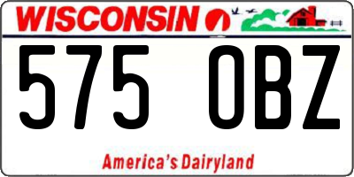 WI license plate 575OBZ