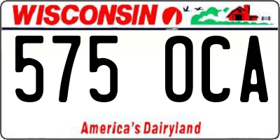 WI license plate 575OCA