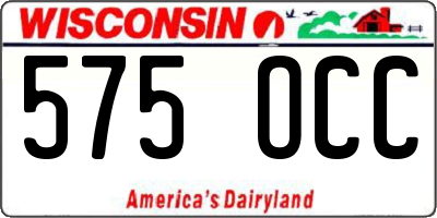 WI license plate 575OCC