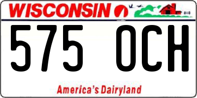 WI license plate 575OCH