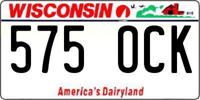 WI license plate 575OCK