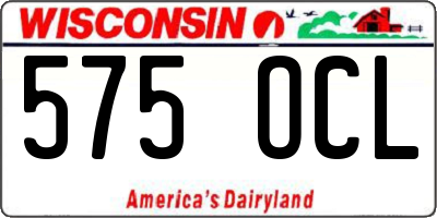 WI license plate 575OCL