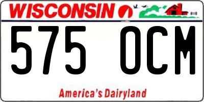 WI license plate 575OCM