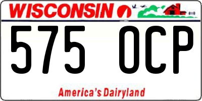 WI license plate 575OCP