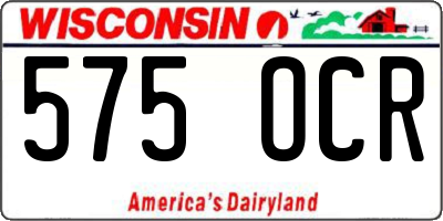 WI license plate 575OCR