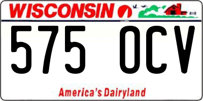 WI license plate 575OCV