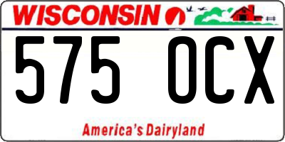 WI license plate 575OCX