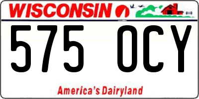 WI license plate 575OCY