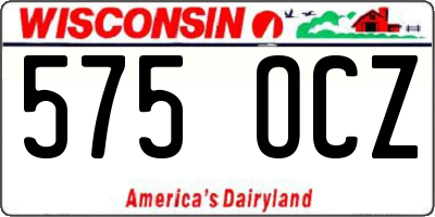 WI license plate 575OCZ