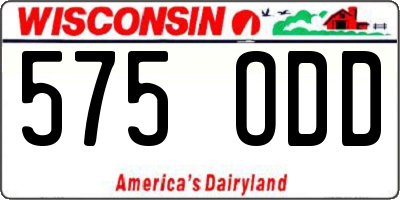 WI license plate 575ODD