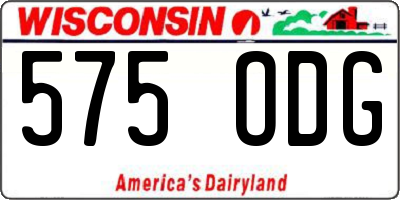 WI license plate 575ODG