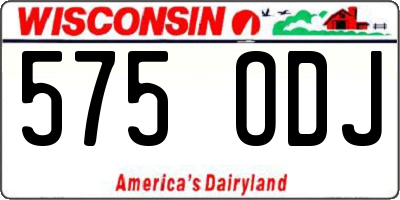 WI license plate 575ODJ