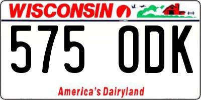 WI license plate 575ODK