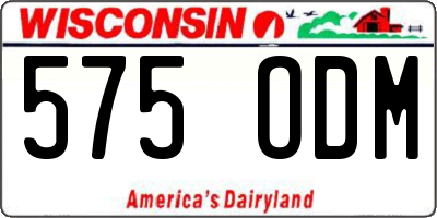 WI license plate 575ODM