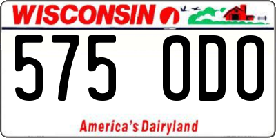 WI license plate 575ODO