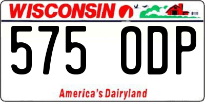 WI license plate 575ODP