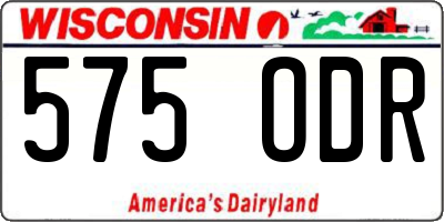 WI license plate 575ODR